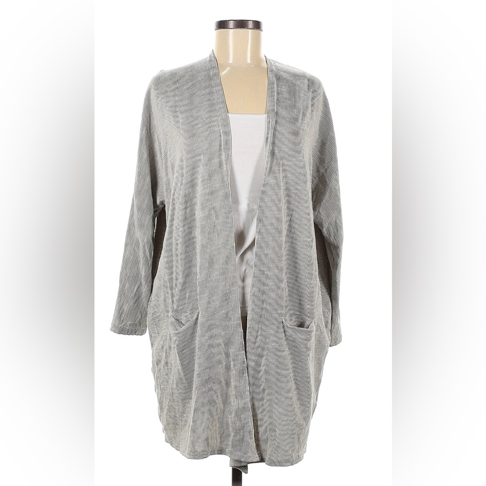 NEW DONNI Cotton Blend Striped Cardigan